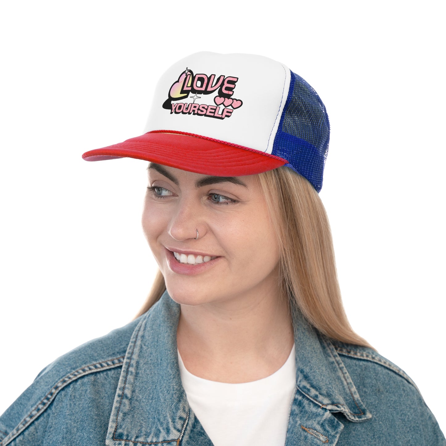 "LOVE YOURSELF." Trucker Caps