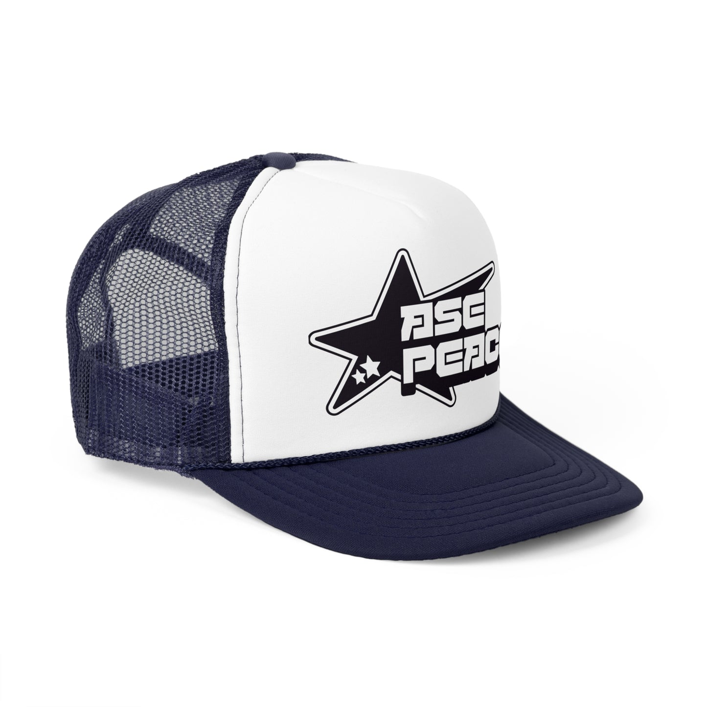 "ASE, PEACE." Trucker Hats