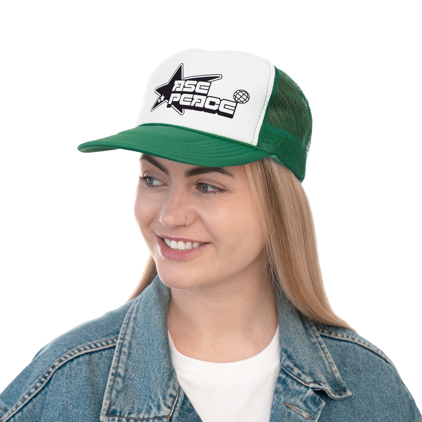 "ASE, PEACE." Trucker Hats