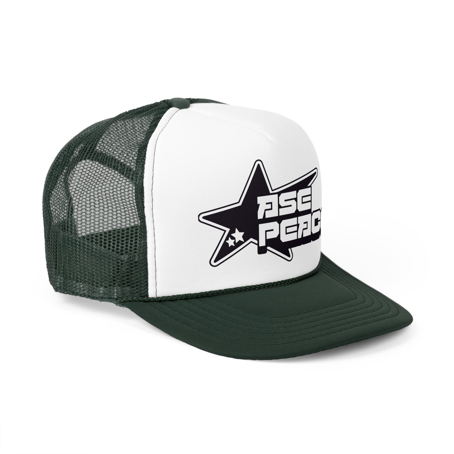 "ASE, PEACE." Trucker Hats