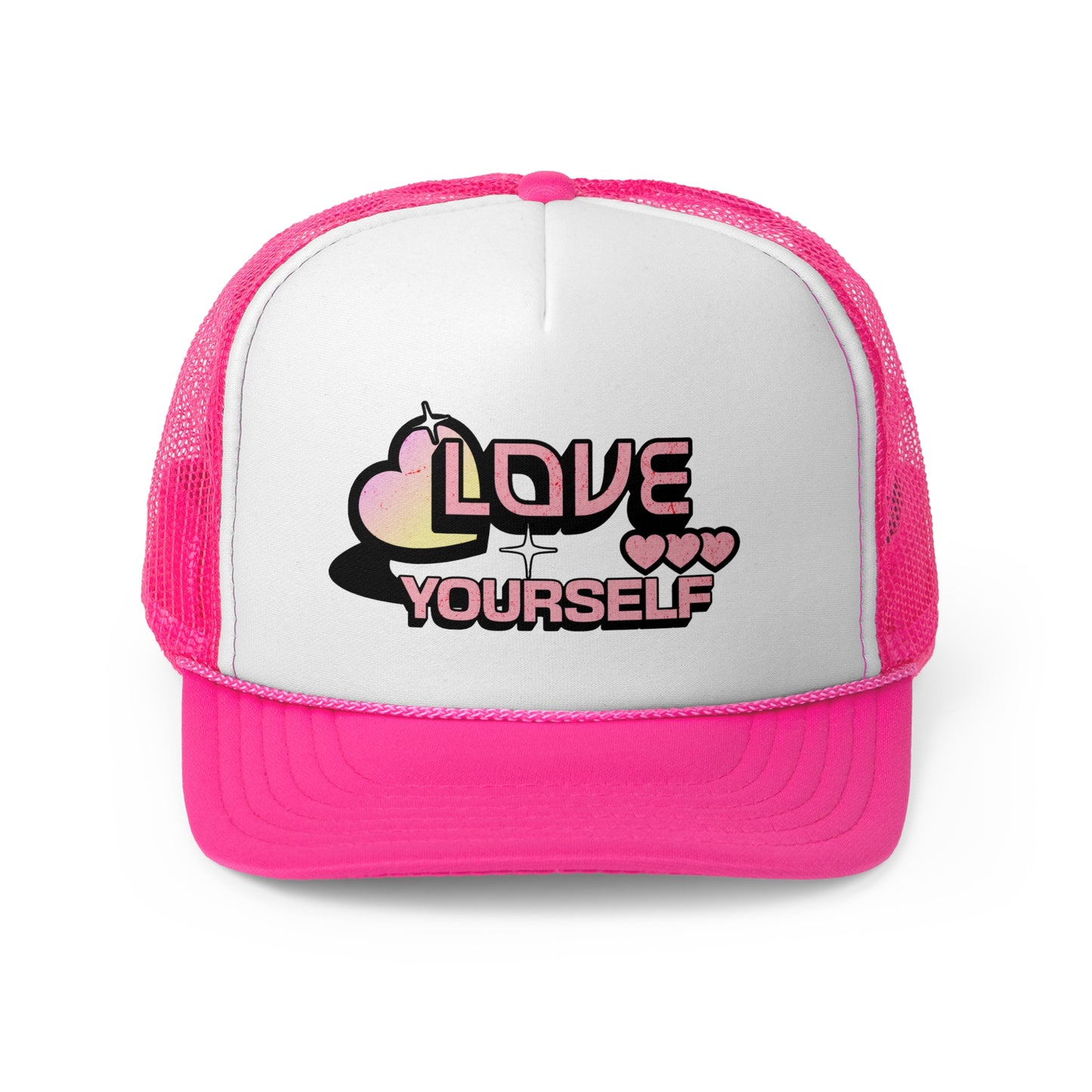 "LOVE YOURSELF." Trucker Caps