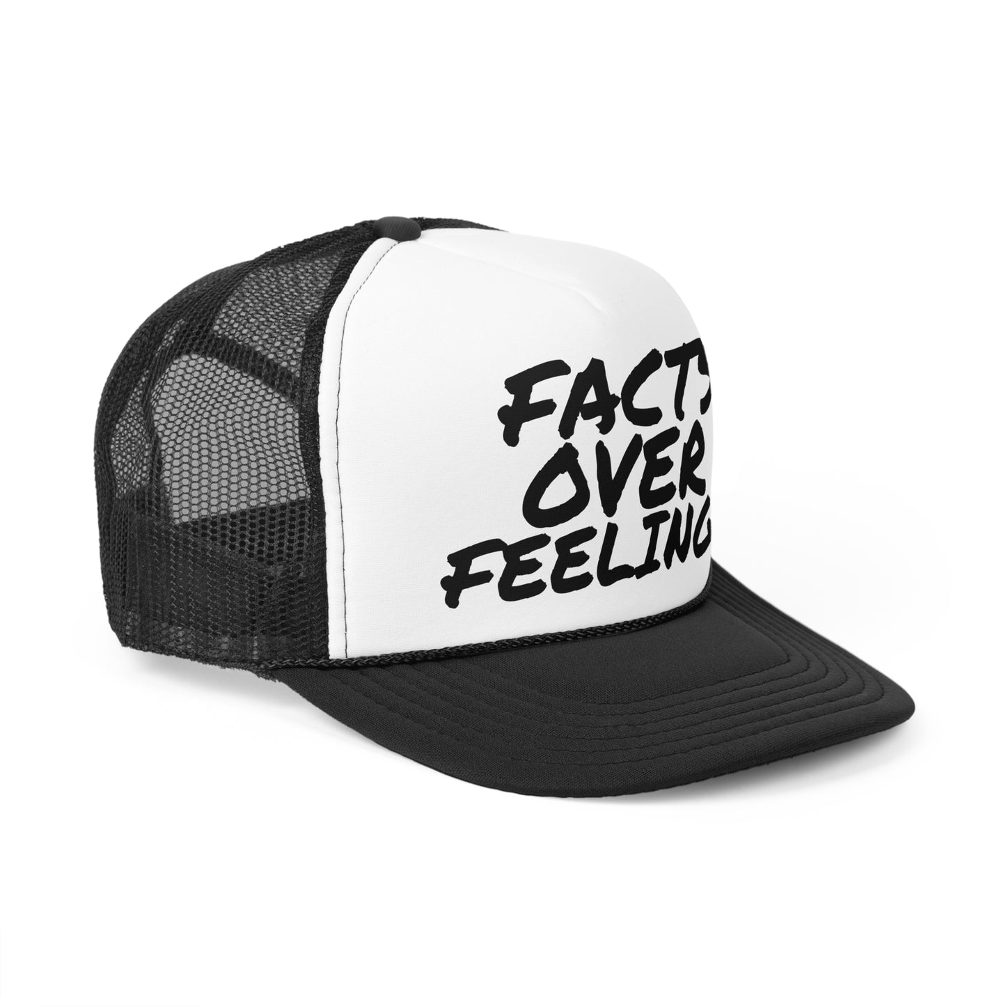 "FACTS OVER FEELINGS."Trucker Caps