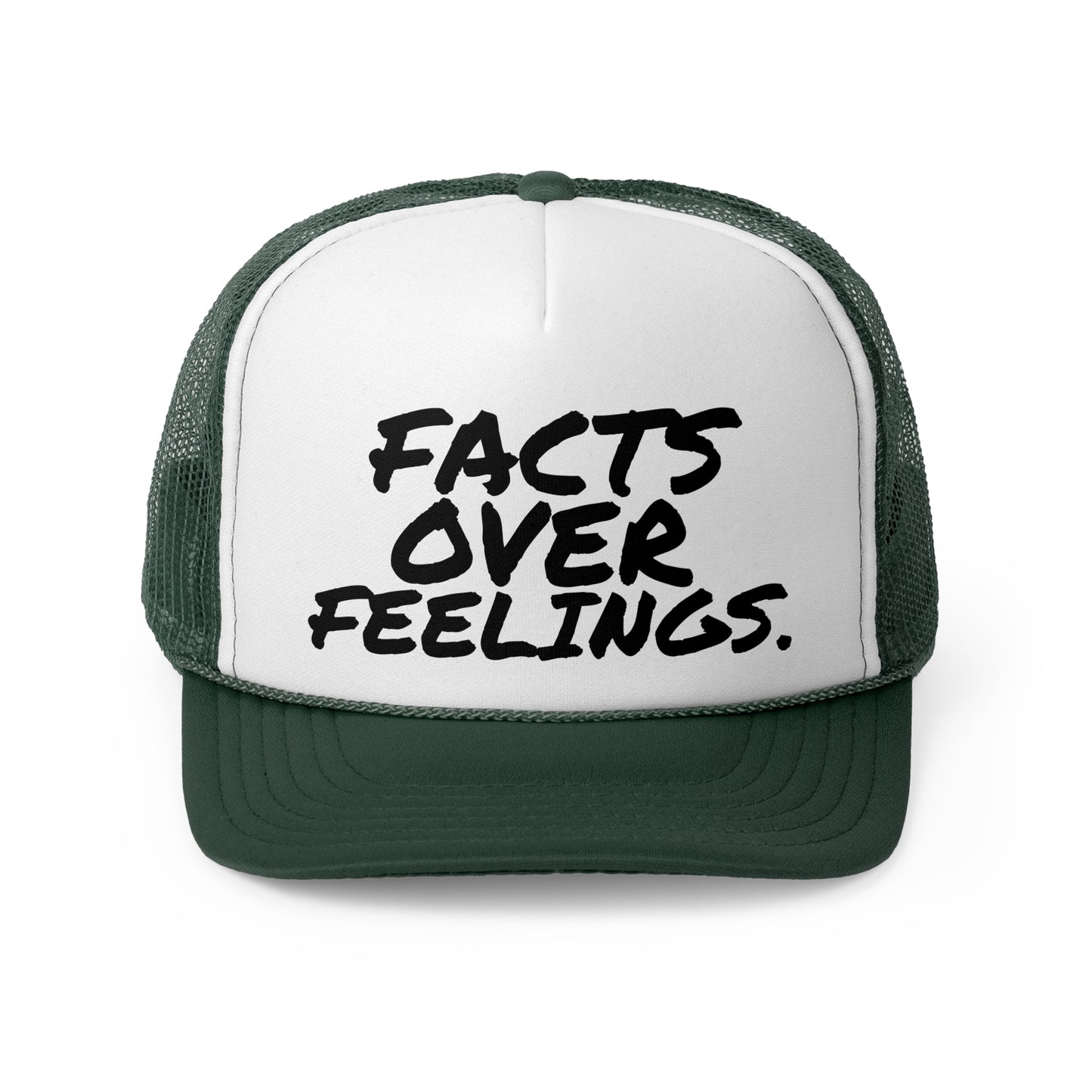 "FACTS OVER FEELINGS."Trucker Caps