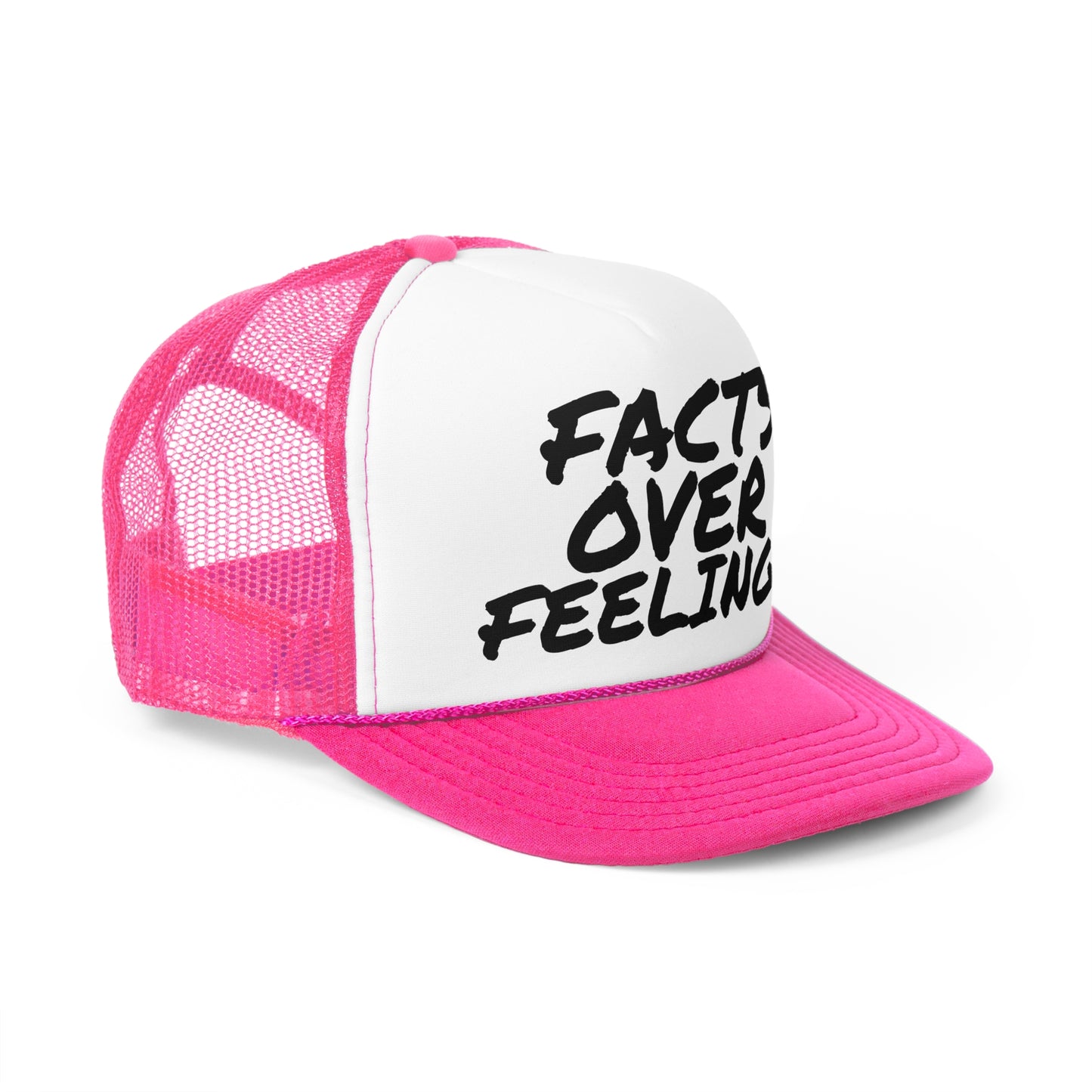 "FACTS OVER FEELINGS."Trucker Caps