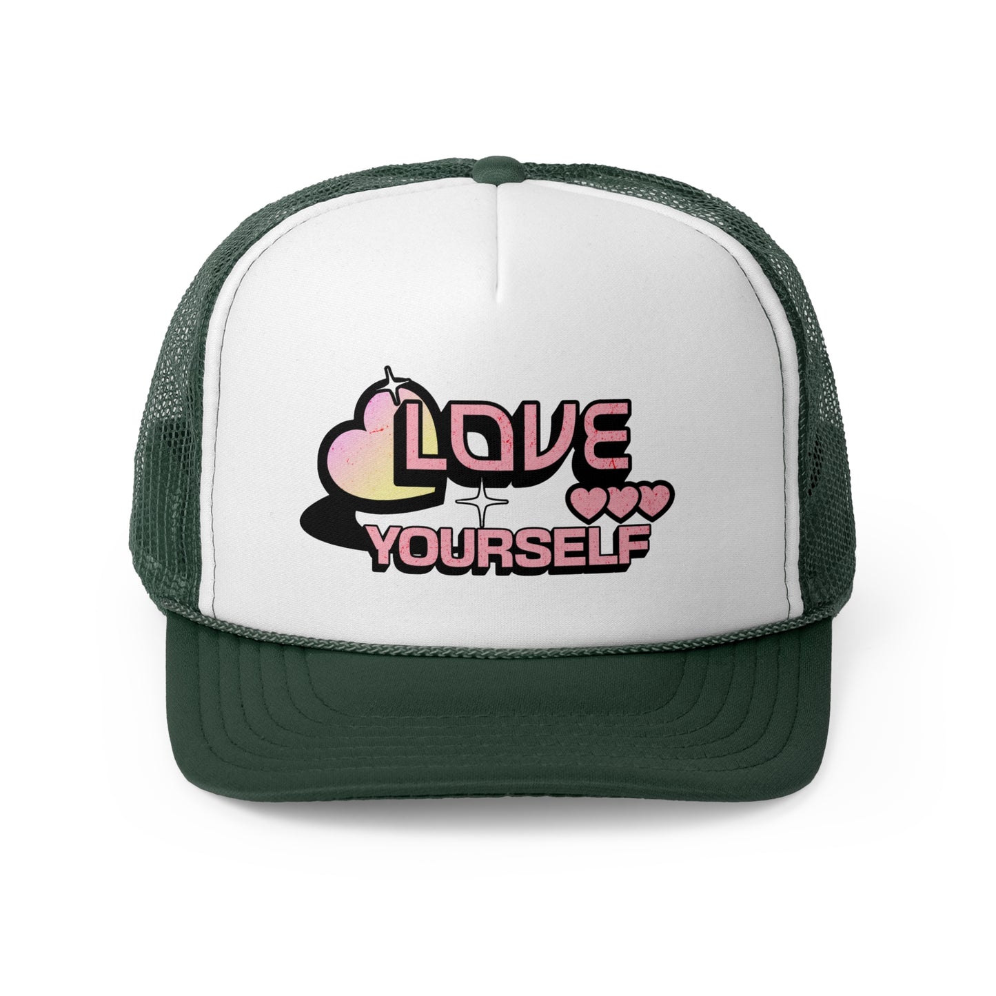 "LOVE YOURSELF." Trucker Caps