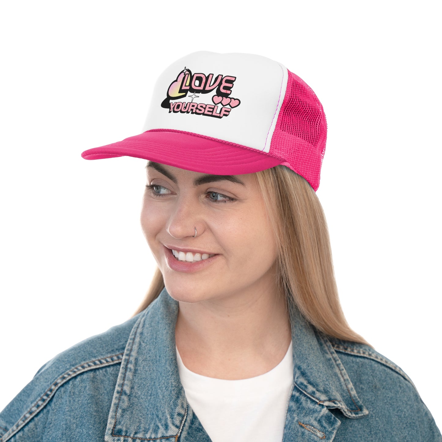 "LOVE YOURSELF." Trucker Caps